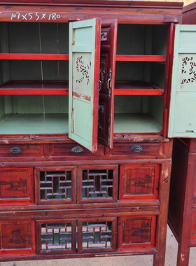 复古碗柜收纳柜农家乐厨具摆件