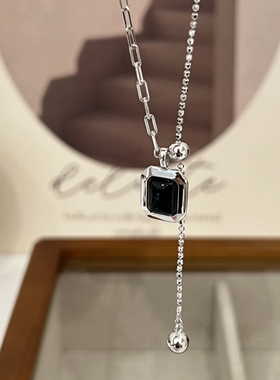 S925纯银AB拼接可抽拉银项链