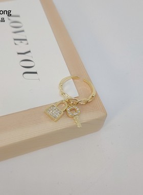 韩国ins钥匙开口微镶锆石时尚