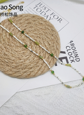 天然石碎银项链女小清新气质简约