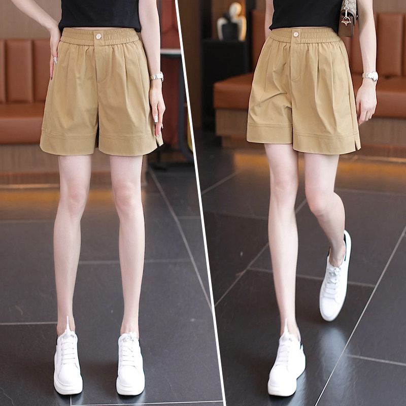 啄木鸟冰丝短裤女2026夏季松紧高腰宽松阔腿a字休闲四分热裤子,淘宝优惠券,粉丝福利购,淘宝优惠卷