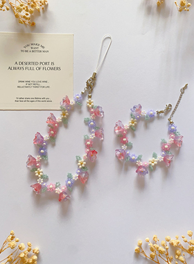 少女心事 原创设计新款手工编织串珠手链时尚简约百搭饰品手机链