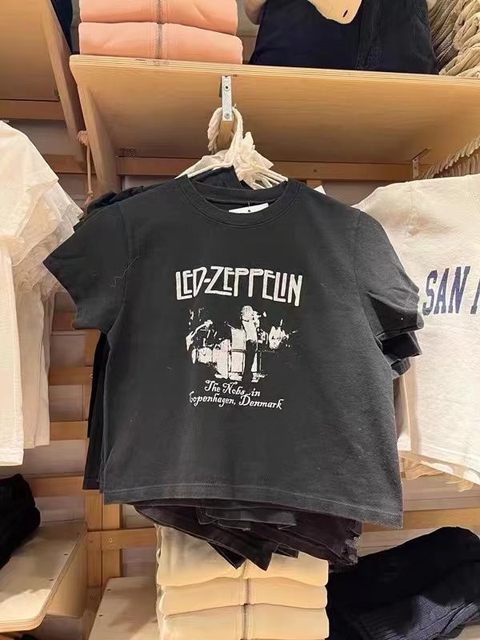 Bm retro Berlin airship ແອວສູງ T-shirt ສໍາລັບແມ່ຍິງ