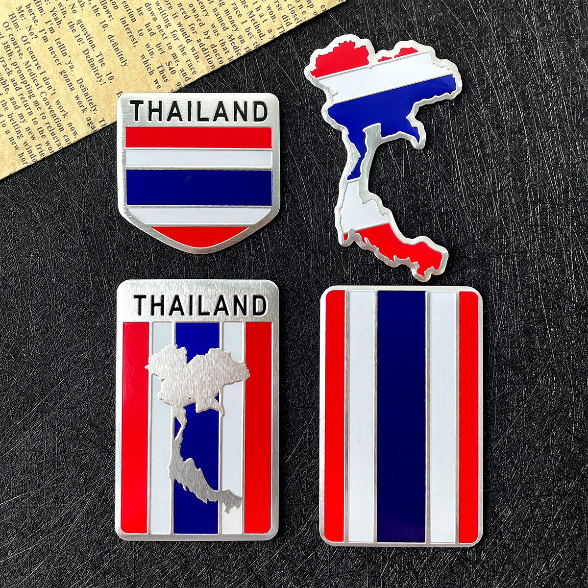 泰国国旗金属车贴改装汽车标牌 铭牌 铝合金3D车标电动摩托车身贴,淘宝优惠券,粉丝福利购,淘宝优惠卷