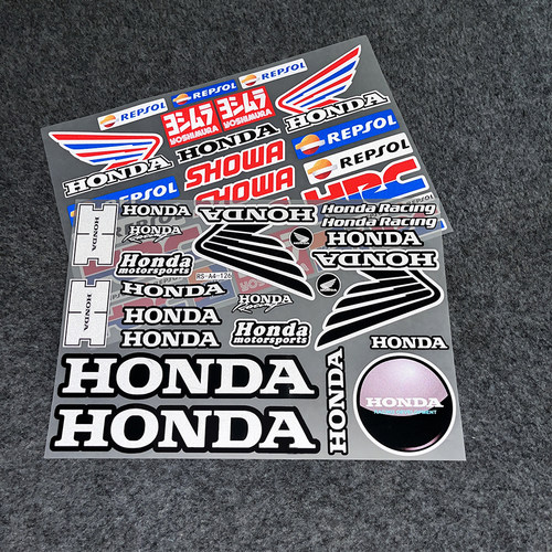 适用于本田摩托车反光贴纸改装Honda翅膀车标CBR HRC头盔贴花裂行 - 图2