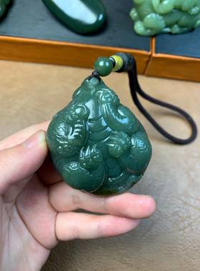 和田玉析木河磨玉龙龟手把件全壳皮122克设计巧妙皮子漂亮可定制