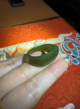 和田玉析木河磨玉椴树林戒指扳指纪念品礼物润度高玉质细腻