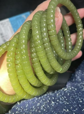 析木黄绿肉河磨玉手串自家工厂制作一手货源性价比高精品原生态