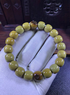 椴树林河磨玉细皮料老形手链45克厂家直销定制定做纯天然东北籽料