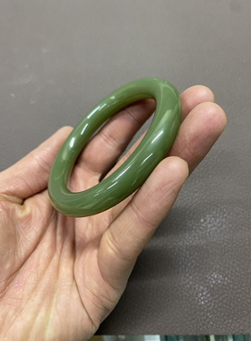 析木河磨玉手镯女士55河磨玉镯子东北籽料河磨玉吊坠女士平安牌子