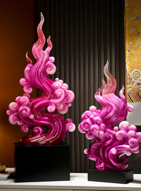 轻奢高档风生水起玄关摆件