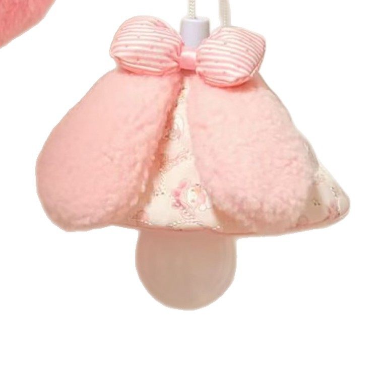 高颜值创意灯罩毛绒软萌可爱兔兔装饰灯罩床头拉绳式氛围感壁灯,淘宝优惠券,粉丝福利购,淘宝优惠卷