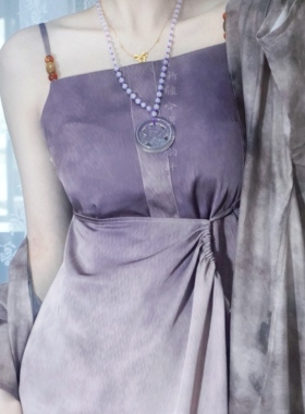 紫芙蓉玉佩】古风汉服禁步挂件旗袍压襟女礼物项链玛瑙璎新中式