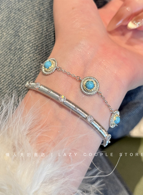 复古vintage仿绿松石显白手链