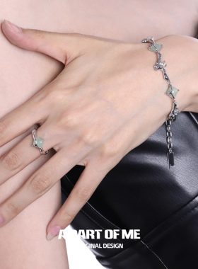 原创破碎感东陵玉石新中式手链