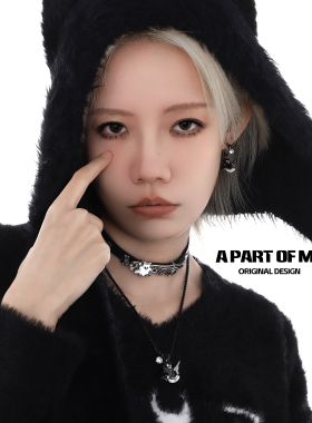 武器小猫幽灵来袭！原创吊坠项链小恶魔小众高级感甜酷情侣毛衣链