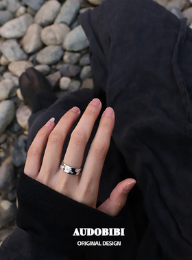 纯银戒指不掉色小众高级感