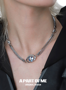 原创设计蓝色星球双层项链男女