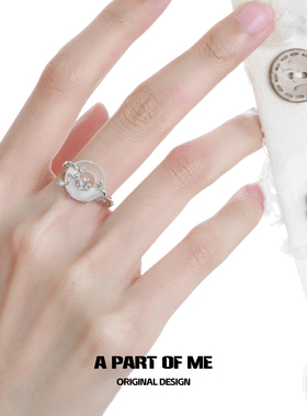 小众纯银玉髓兔子戒指新中式