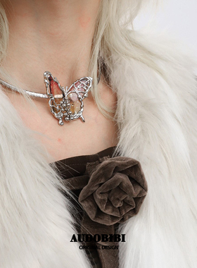 高领毛衣神器 原创蝴蝶项链小众设计高级感秋冬项圈