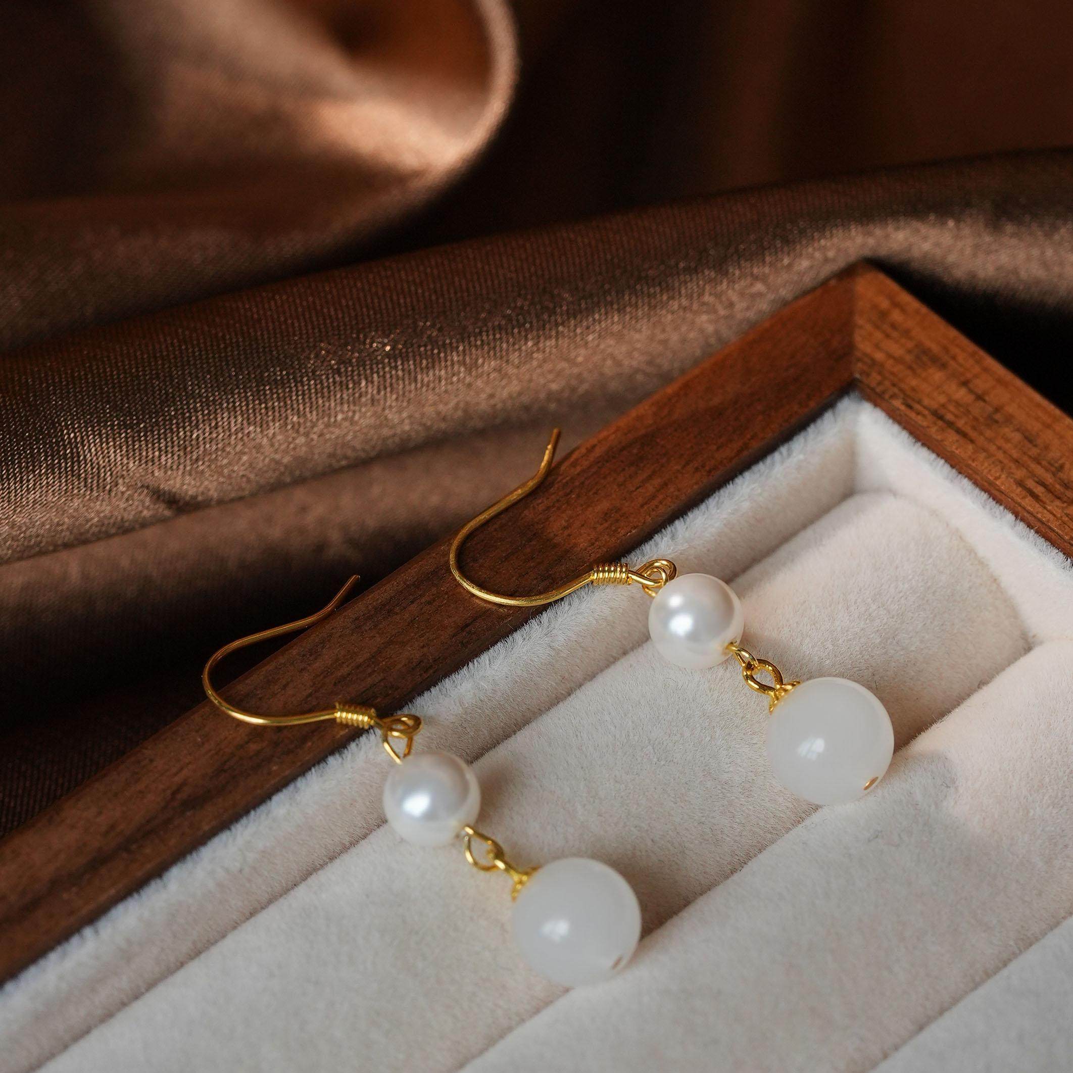 古风白月光珠珠耳钩新中式气质时尚百搭女耳饰,淘宝优惠券,粉丝福利购,淘宝优惠卷