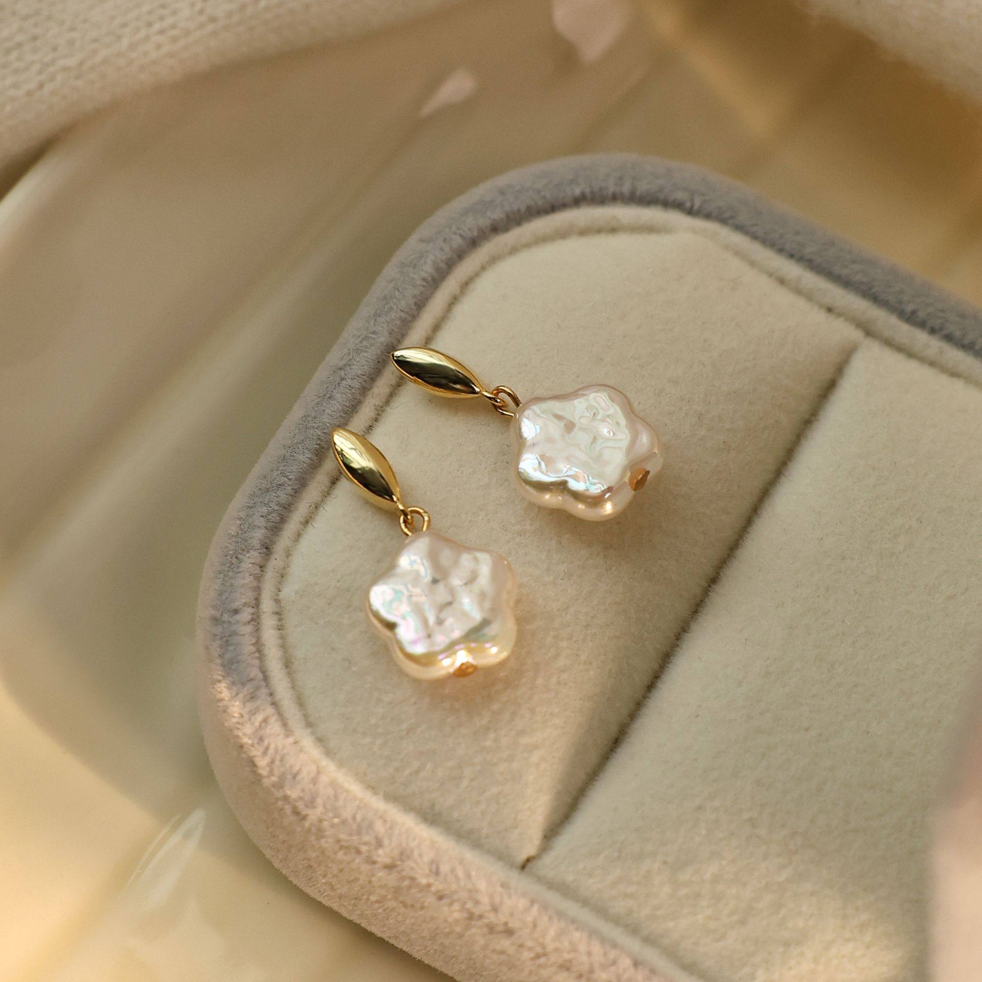 梅花巴洛克流苏耳钉气质百搭法式简约温柔优雅,淘宝优惠券,粉丝福利购,淘宝优惠卷