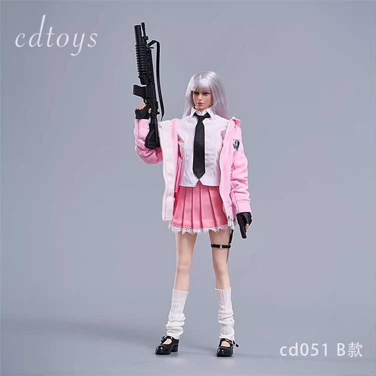 现货cdtoys cd051 1/6兵人 女仆装学生卫衣套装 适合12寸包胶素体 - 图0