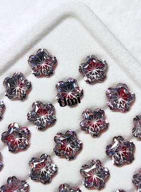 樱花切渐变锆石裸石 高闪通透彩色裸石镶嵌主石 DIY 配石