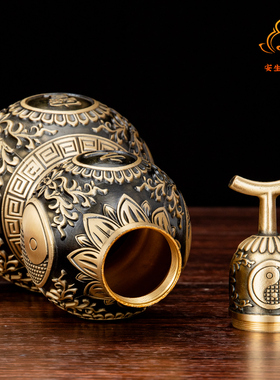 铜葫芦镇宅摆件八卦空心葫芦挂件