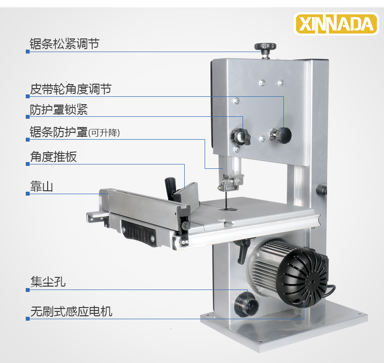 XINNADA/新纳达 D9S带锯机500W原木开料曲线diy家用常备小神器-图1