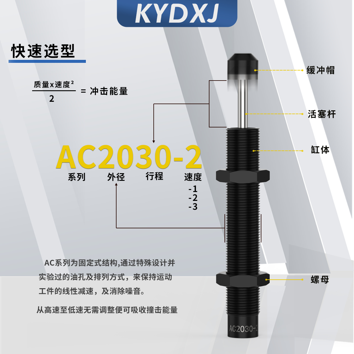 液压 阻尼器 油压缓冲器AC1008-2AC0806AC1210AC1412AC1416/-1/-2 - 图2