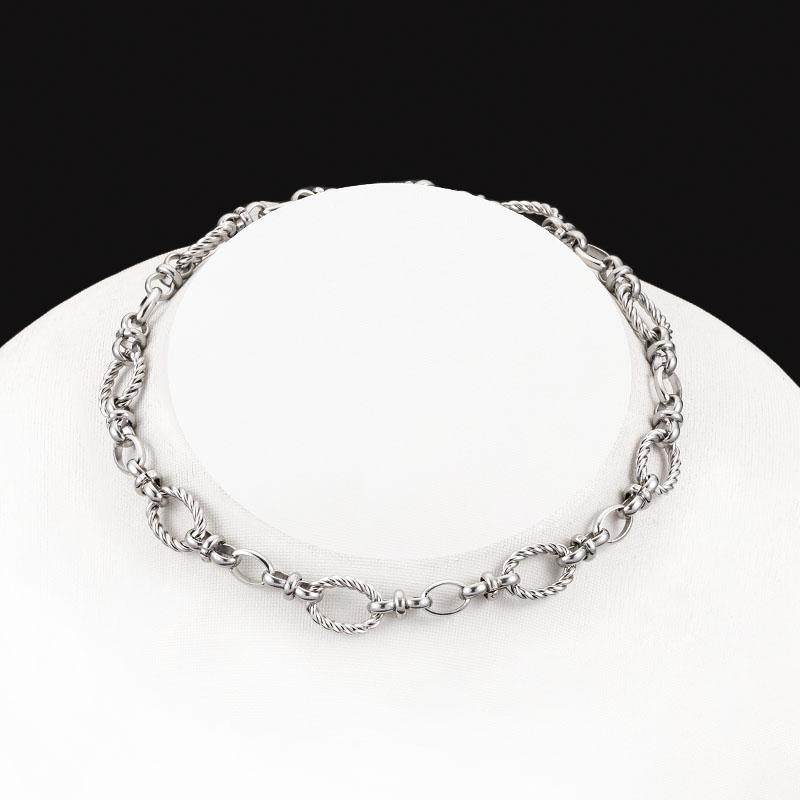 新款钛钢麻花手工椭圆夹扣链饰品链条diy项链手链时尚搭配链材料,淘宝优惠券,粉丝福利购,淘宝优惠卷