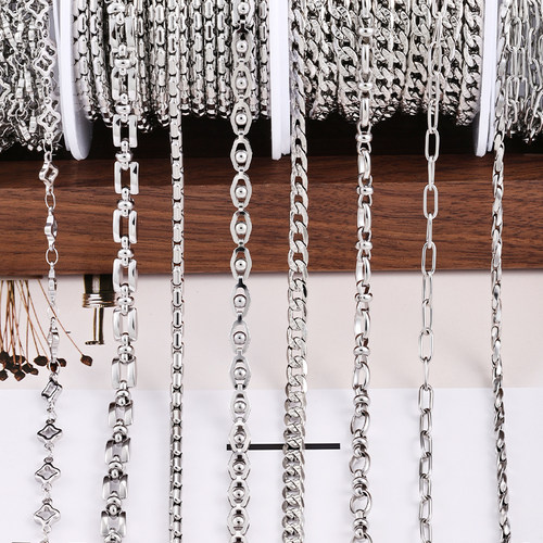 钛钢闭口四叶草链diy手链项链配件花纹NK链条时尚饰品链不掉色链 - 图3