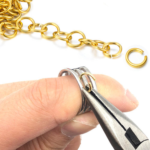 钛钢18K黄金色开口圈diy材料饰品装饰配件套装保色手工精品连接圈 - 图0