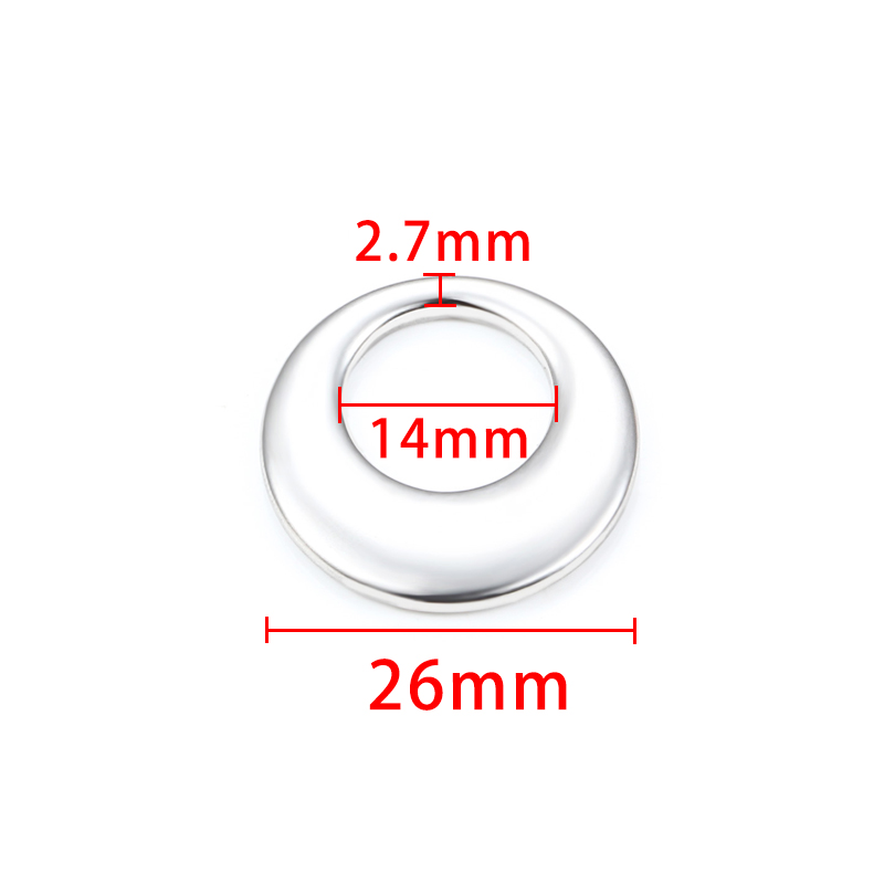钛钢抛光大号双圆环吊坠饰品配件手工diy项链坠子毛衣链挂件配饰 - 图3