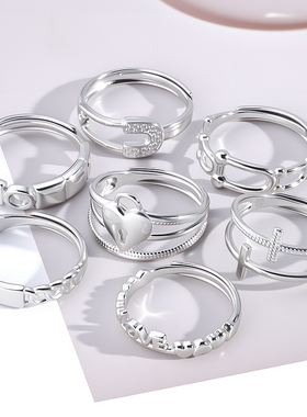 小众钛钢开口戒指不掉色防水防汗