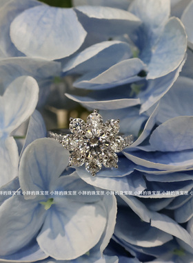 珠宝级媲美D级真钻太阳花钻戒