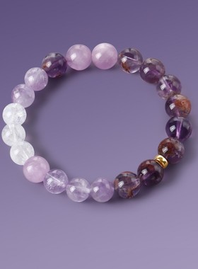 九紫开运招财紫水晶手链