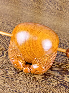 花梨实木雕刻木鱼木敲解压神器