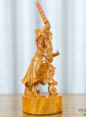 花梨实木雕刻王灵官神像摆件火神