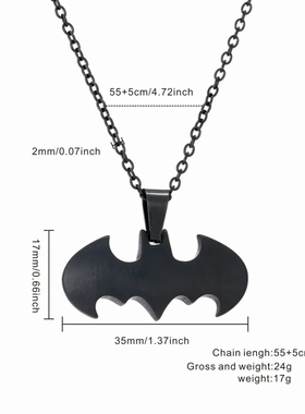 新款黑色不锈钢项链男士个性风嘻哈时尚吊坠饰品配饰