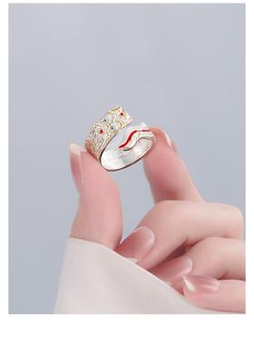 金鳞2025年滴釉珐琅开口男女款戒指环小众母亲节礼物