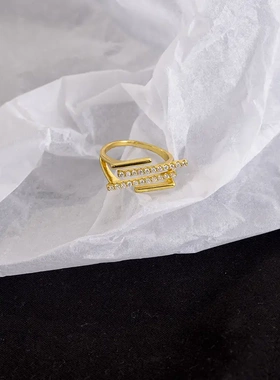 铜镀真金日韩简约星系戒指女小众设计轻奢时尚可调节个性百搭指环