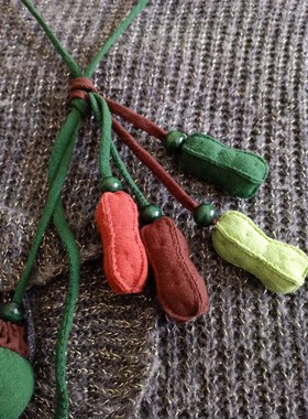 晨辉手创好事连连复古棉麻手缝项链送妈妈送女友节日创意小礼物