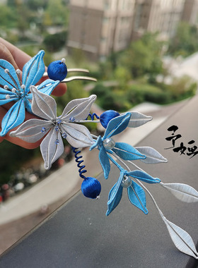 予婳发簪缠花古风凌霄花发钗非遗
