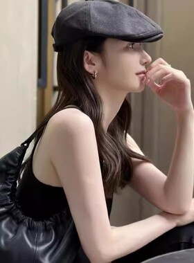 美拉德川西穿搭帽子西北新疆旅游棕色前进帽女复古咖色鸭舌贝雷帽