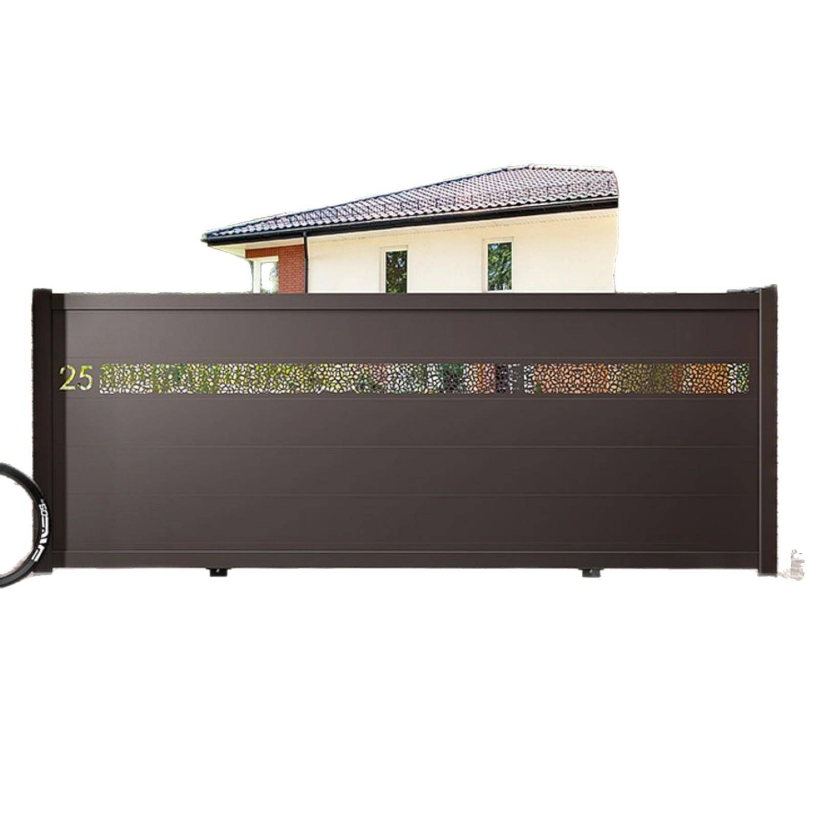 铝合金伸缩门电动门大门直线门电动平移门工厂房单位企业小区门口 - 图3