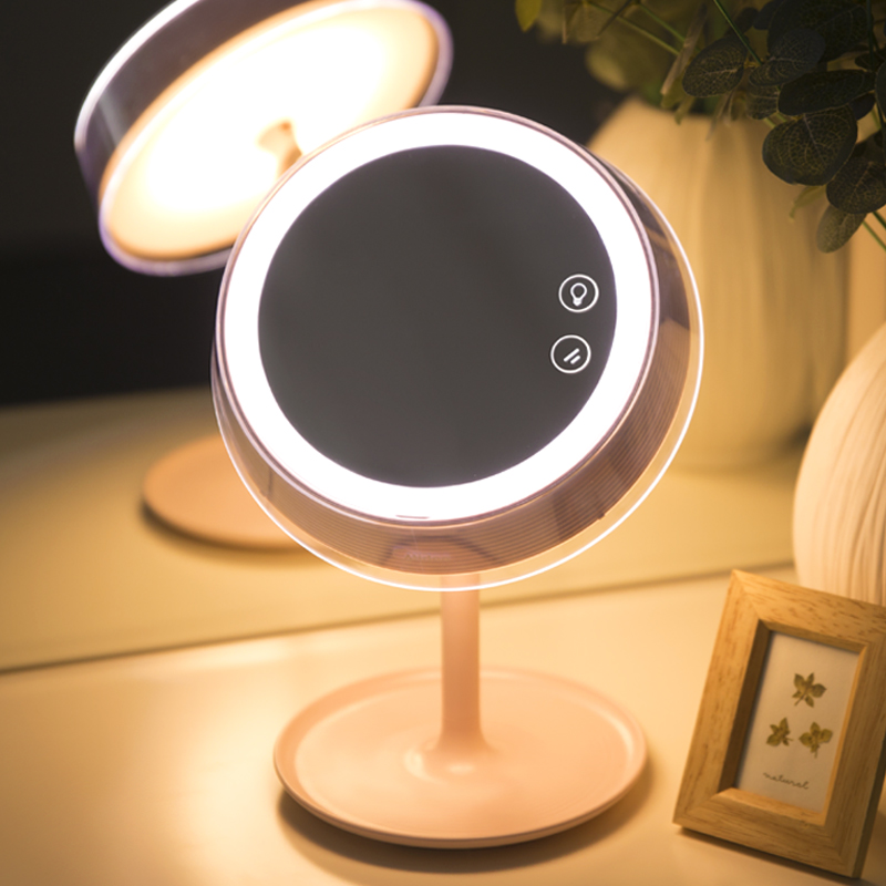 美的LED智能补光抖音魔化妆镜子台灯公主网红