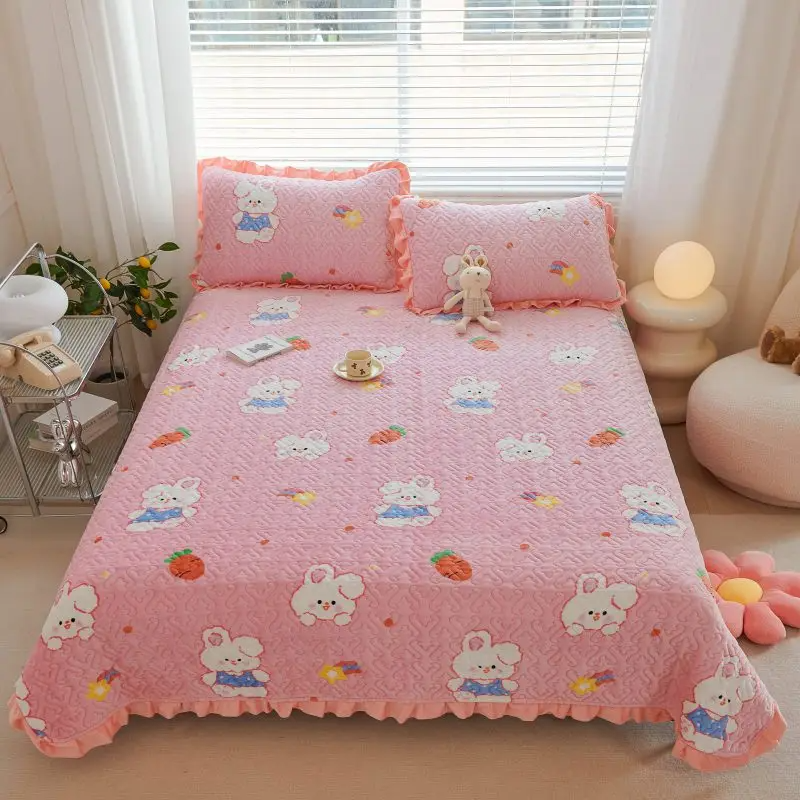 加厚牛奶绒床盖2025新款榻榻米冬季防滑炕垫子夹棉盖毯三件套水洗,淘宝优惠券,粉丝福利购,淘宝优惠卷