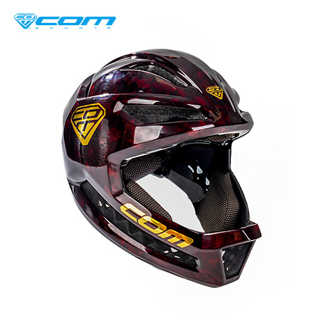 COM R5碳纤维儿童骑行头盔全盔轻量化泵道竟速安全盔护具保护装备 - 图3